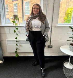 Smart Works Yorkshire client Shannon, supported through interview coaching and styling